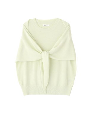 CRAFT STANDARD BOUTIQUE 【2点SET】ストール付きノースリーブニットプルオーバー Light Green