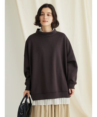 CRAFT STANDARD BOUTIQUE ポンチモックネックビッグプルオーバー Charcoal Gray