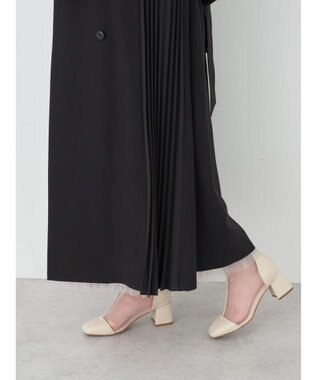 earth music&ecology サイドプリーツジレンチ Black