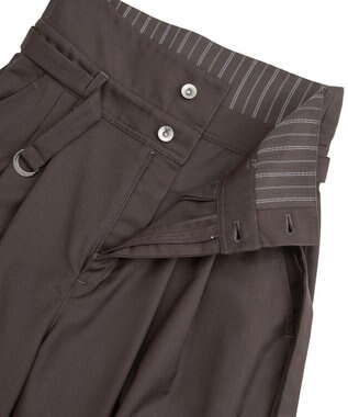 YECCA VECCA ベルト付き2wayタックワイドパンツ Dark Brown