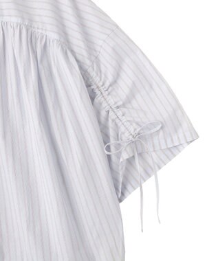 AMERICAN HOLIC 【先行予約】【WEB限定】ギャザーリボンスリーブ半袖シャツ Stripe