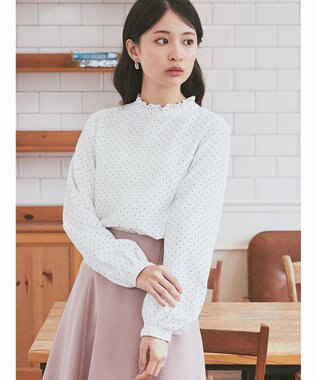 earth music&ecology ２ｗａｙフリルブラウス Dot