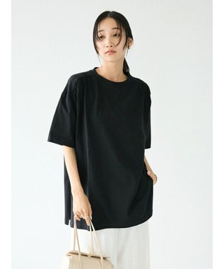 CRAFT STANDARD BOUTIQUE ヴィンテージ風天竺 ショルダーギャザーチュニック Black