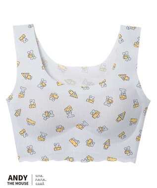  MADE WITH ねずみのANDY【綿混】フラット仕上げノンワイヤーブラジャー