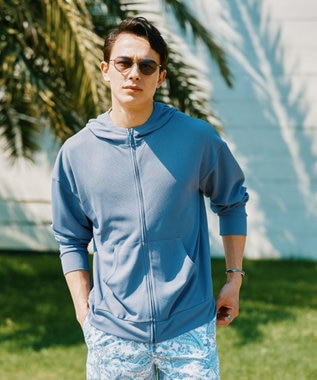 San-ai Resort（三愛水着楽園） ★新色ブルー入荷【UPF50＋】　ユニセックス　サーマルラッシュパーカー　S・M・L　【Reir（レイール）】