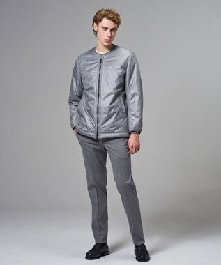 JOSEPH HOMME 新素材【アウタードッキング対応】ラインアートジャガード　ブルゾン ライトグレー系