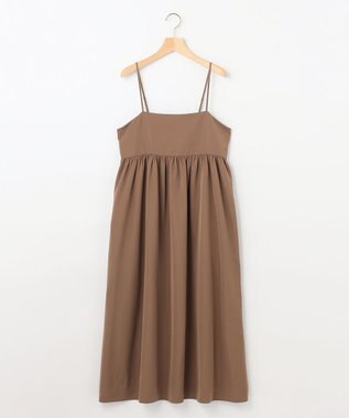組曲 S 【洗える】タフタギャザーキャミソールワンピース ブラウン系