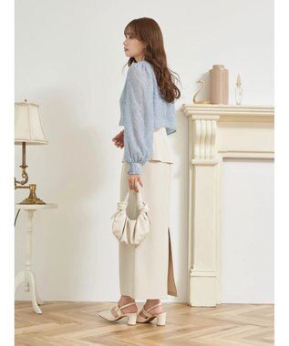 earth music&ecology ＳＥＴ２点カットジャカードカーディガン＋ビスチェ Sax