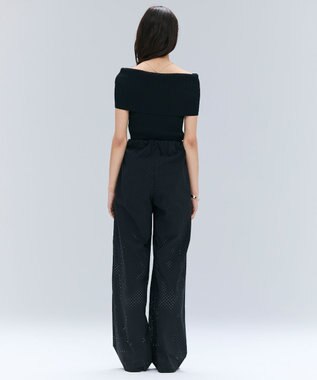 BEIGE， 【洗える】BRERA / オフショルダーストレッチリブニット Black