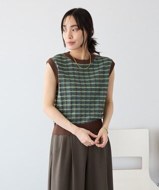 CRAFT STANDARD BOUTIQUE リンクスチェックニットベスト Blue