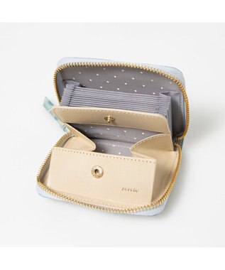 UNBILLION ペルケ perche / クロコエナメル・ジャバラカードウォレット ブルー