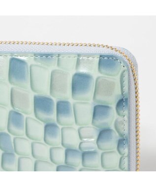 UNBILLION ペルケ perche / クロコエナメル・ジャバラカードウォレット ブルー