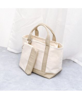 UNBILLION カシュカシュ cachecache / 裏コーディングミニキャンバストートバッグ アイボリーミックス