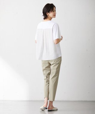 J.PRESS LADIES L 【WEB限定カラーあり・吸水速乾・イージーケア】ブロッキングジャージー カットソー ホワイト系