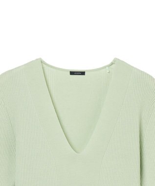 JOSEPH 【洗える】ファインリブメリノ　ショートスリーブニット Matcha