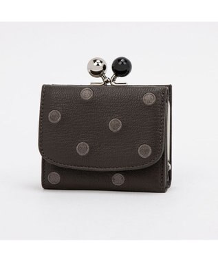 UNBILLION ペルケ perche / アクリル玉三つ折りミニサイフ ダークグレードット