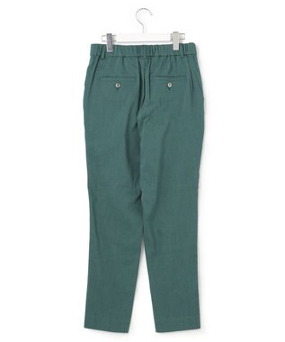 23区 【洗える】リネンレーヨンストレッチ テーパード パンツ ピーコックグリーン系
