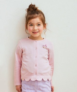 ANY KIDS 接触冷感 UVケア カーディガン ラベンダー