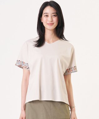 J.PRESS LADIES S 【一枚で着映え】LIBERTYコンビ 袖デザイン カットソー