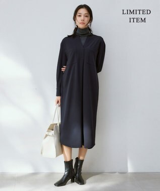 ICB 【WEB限定・洗える】アムンゼンジャージー ワンピース ネイビー系