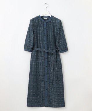 J.PRESS LADIES L 【洗える】ブロックドットプリント ワンピース ダルブルー系5