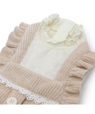 PET PARADISE ペットパラダイス ニット風パンツつなぎ 小型犬 ベージュ