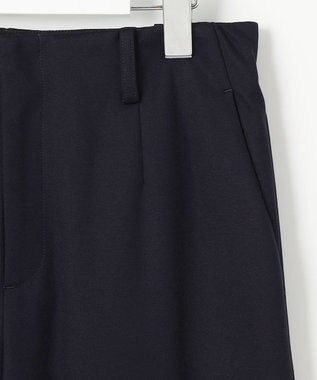 J.PRESS LADIES S 【セットアップ対応・洗える・抗菌防臭】T/Cポンチ セミワイド パンツ ネイビー系