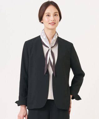 J.PRESS LADIES S 【セットアップ対応・人気素材】Light ジョーゼット ノーカラー ジャケット