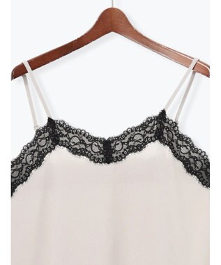 Te chichi イレギュラーヘムレイヤードレースキャミ グレー