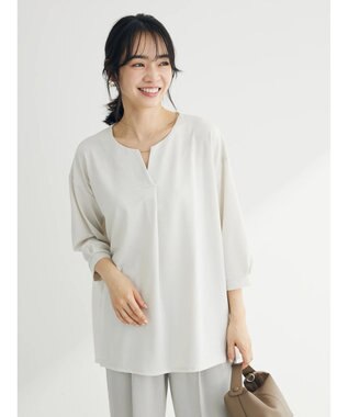 Green Parks バー付き７分袖ブラウソー Light Beige