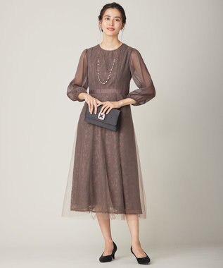 ANY SIS 【Lily calin】シアーレースクラシック ドレス モカ