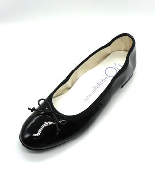 nouvelleRobe Oū 新色追加【本革・高反発】Round ラウンドトゥ バレエシューズ ブラックエナメル
