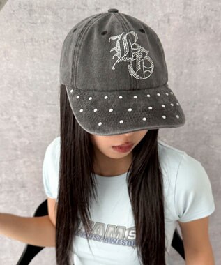 WEGO ロゴラインストーンキャップ ブラック