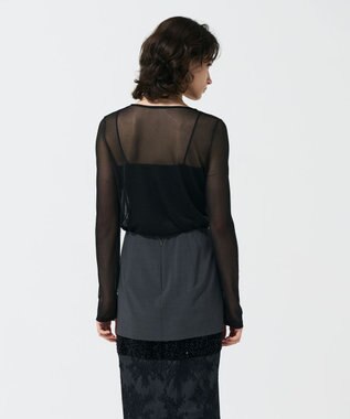 GRACE CONTINENTAL シアークルーニットトップ ブラック