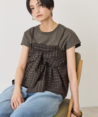 AMERICAN HOLIC 【２点セット】ノースリーブＴシャツ＋ビスチェ Charcoal Gray