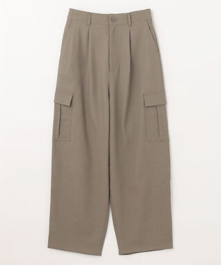 ANY 【ウエストゴム】清涼リネンカーゴパンツ ペールカーキ
