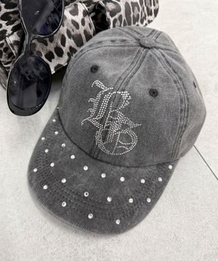 WEGO ロゴラインストーンキャップ ブラック