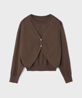 GRACE CONTINENTAL レイヤードニットトップ ブラウン