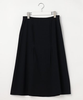 J.PRESS LADIES S シアーブロックチェック フレア スカート ネイビー系