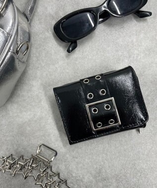 WEGO ハトメベルトフラップウォレット ブラック