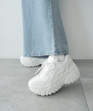 WEGO ボリュームレースアップスニーカー ホワイト