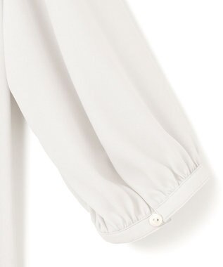 23区 L ライトバックサテンアムンゼン ギャザーブラウス ライトグレー系