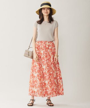 自由区 L 【アンサンブル対応・洗える】ハイツイストコットンアセテートフレンチスリーブ ニット ベージュ