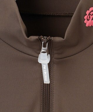 PW CIRCULUS 【吸水速乾 / UV遮蔽率99.5% UVカット / ストレッチ】【WOMEN】ハーフジップロングスリーブモックネックT ゴルフウェア レディース ダークブラウン系