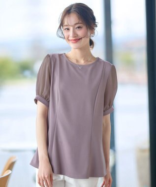 【洗える・接触冷感・紫外線ケア・サラごこち】ソフトペプラムカットソー