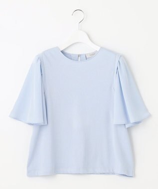 Feroux 【UVケア】ジョーゼットフレアスリーブ Tシャツ スカイブルー系