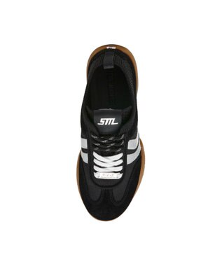 STEVE MADDEN BISCOTTI レトロコートニットスニーカー ブラックシルバー