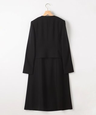 組曲 NOIR 【洗える】ウォッシャブルストレッチバーズアイ　ジャケット＋ワンピース ブラック系