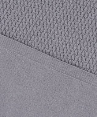 ANY SIS 【洗える】バスケット編み切替えニット ワンピース ブルーグレー