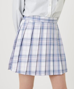 WEGO 【SCHOOLITEM】スクールプリーツスカート ホワイトチェック1